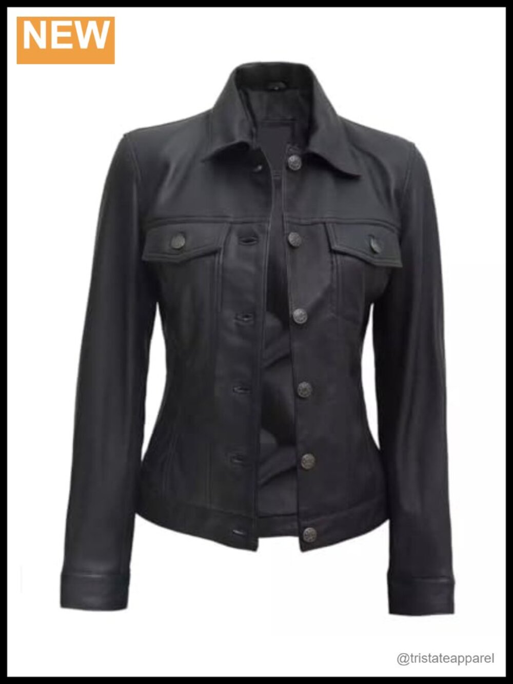 Women's Genuine Lambskin Leather Trucker Jacket | Classic Motorcycle Moto Style